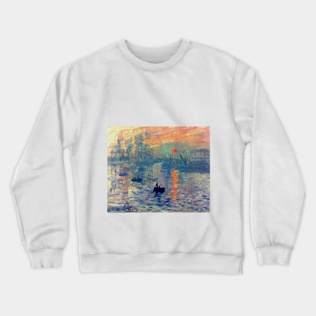 Impression, Sunrise by Claude Monet (1872) Crewneck Sweatshirt by Naves